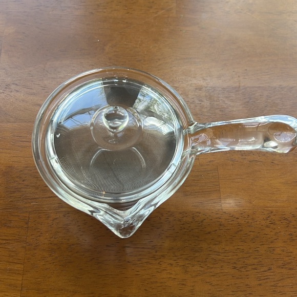 Glass tea pot with handle clear vintage style - Picture 2 of 7